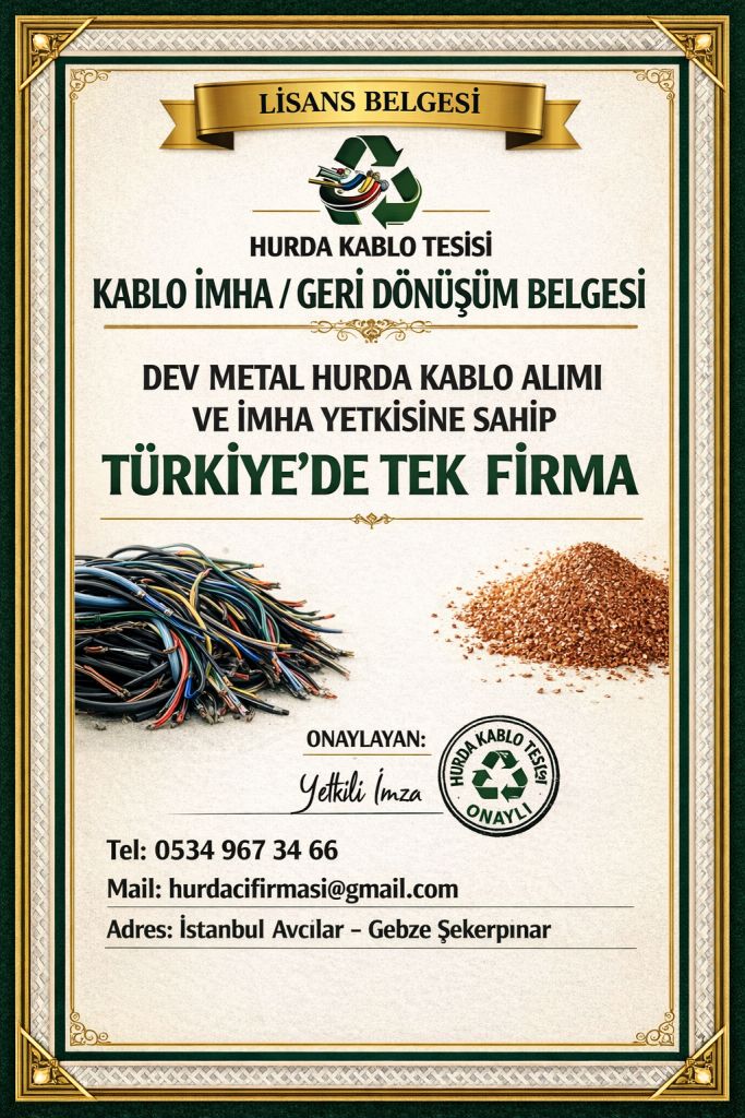 hurda kablo imha belgesi